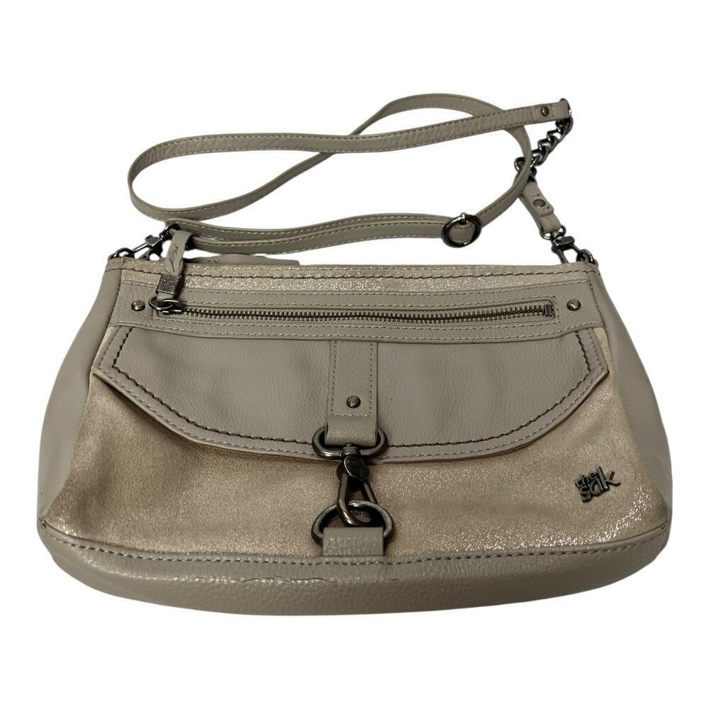 The Sak Tan Leather Crossbody Bag 11"x 8" Purse
